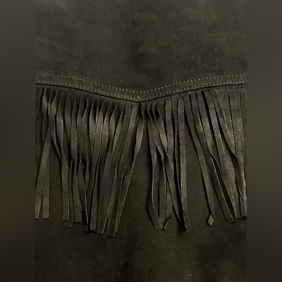 The Kooples Fringed Goat Leather Moto Jacket black suede - Picture 14 of 16